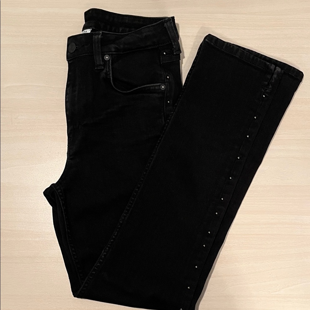 H&M Black Stud-Trim Slim Ankle Jeans